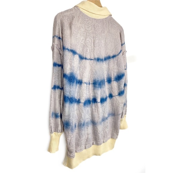 Free People Sunrise Polo Henley Pullover Sweater Lavender Tie Dye - Size S - Picture 7 of 9